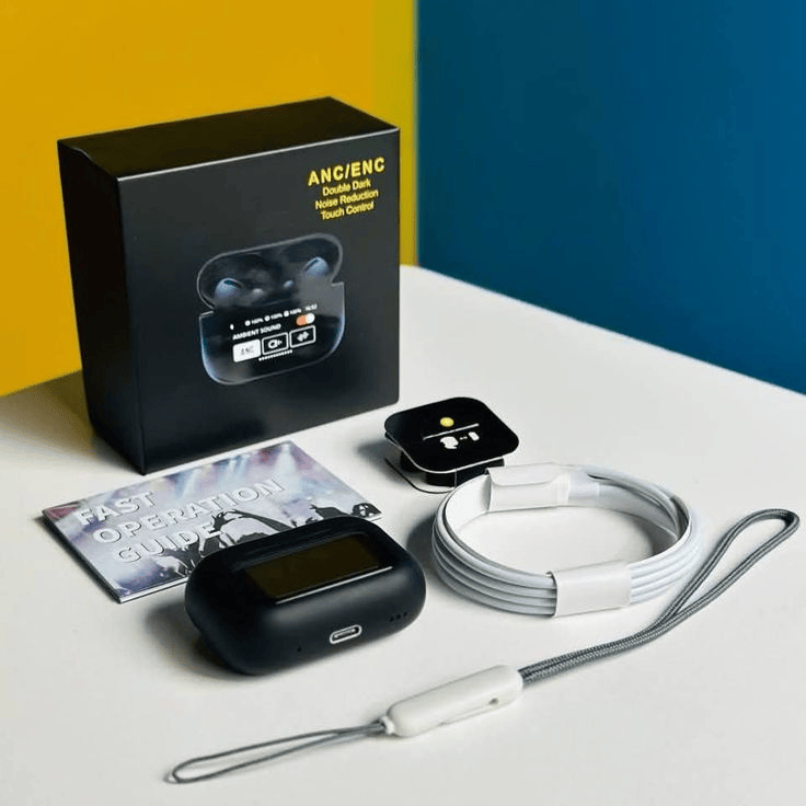 A9 Pro screen earbuds  black color